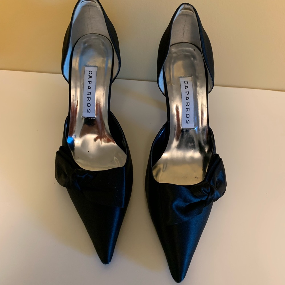 Black Satin pumps